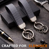 Microfiber Leather Car Keychain, Universal Key Fob Keychain Carbon Fiber Pattern Leather Key Chain Holder for Men and Women