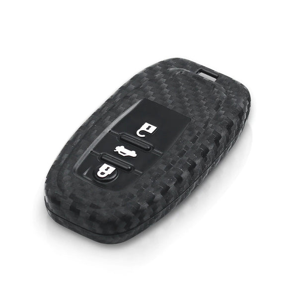 Carbon Fiber Pattern Key Cover Compatible with Audi Smart Key (Black)