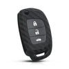 JVCV® Carbon Fiber Pattern Key Cover Compatible with Hyundai Creta Venue Aura Elite i20 Grand i10 Nios Xcent 3 Button Flip Key