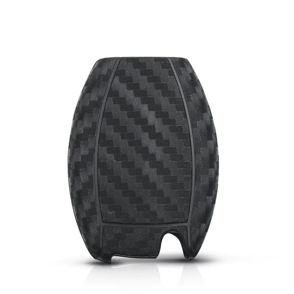 Carbon Fiber Pattern Key Cover Compatible with Hyundai Creta Venue Aura Elite i20 Grand i10 Nios Xcent 3 Button Flip Key (Black)