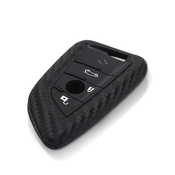 Carbon Fiber Pattern Key Cover Compatible with with BMW Blade Smart Key (Black)