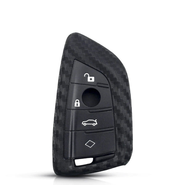 Carbon Fiber Pattern Key Cover Compatible with with BMW Blade Smart Key (Black)