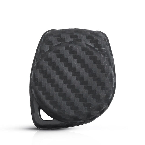 Carbon Fiber Pattern Key Cover Compatible with 2 Button Key for Suzuki Swift Baleno S-Cross Ciaz Dzire WagonR SX4 Ritz (Black)