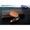 JVCV® Soft Handmade Lychee Pattern Leather Key Cover Compatible with Kia Sonet Seltos Carens 4 Button Smart Key