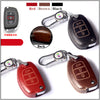 JVCV® Car Styling Soft Handmade Leather Key Cover Compatible with Hyundai Creta Venue Exter Aura Elite i20 Grand i10 Nios Xcent 3 Button Flip Key