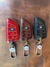 JVCV® Handmade Leather Car Key Cover – Compatible with BMW 2, 3, 5, 6, 7 Series, X1, X2, X3, X5, X6 – Blade Smart Key