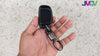 Car Styling Soft Carbon Fiber Pattern Key Cover Compatible With Hyundai Push Button Start Smart Key With Keychain, Black