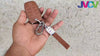 JVCV® Soft Handmade Lychee Pattern Leather Key Cover Compatible with Kia Sonet Seltos Carens 4 Button Smart Key