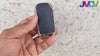 JVCV® Premium Soft Gold Border TPU Leather Pattern Key Cover Compatible with Renault Kiger Triber Smart Key
