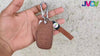 JVCV® Soft Handmade Lychee Pattern Leather Key Cover Compatible with Hyundai Alcazar Creta, i20 2021, Venue, Tucson, Elantra,i20 N Line 2021 4 Button Smart Key