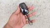 JVCV® Soft TPU Transparent Cover with keychain – Compatible with Kia Keys (Transparent Black)