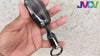 JVCV® Soft TPU Transparent Cover with keychain – Compatible with Kia Keys (Transparent Black)