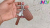 JVCV® Soft Handmade Lychee Pattern Leather Key Cover Compatible with Hyundai Alcazar and Creta 2021 2022 & 2023 Car 4 Button Smart Key with Keychain