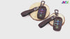 JVCV® Suede Leather Key Cover Compatible with Kia Sonet Seltos Carens 4 Button Smart Key