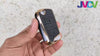 JVCV® Premium Soft Gold Border TPU Leather Pattern Key Cover Compatible with Skoda Kushaq Taigun Octavia Kodiaq Superb Folding Key