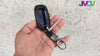 Car Styling Soft Carbon Fiber Pattern Key Cover Compatible With Hyundai Verna Push Button Start Smart Key With Keychain, Black