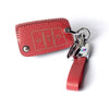 JVCV® Soft Handmade Lychee Pattern Leather Key Cover Compatible with Skoda Kushaq Slavia Octavia Kodiaq Superb Folding Key