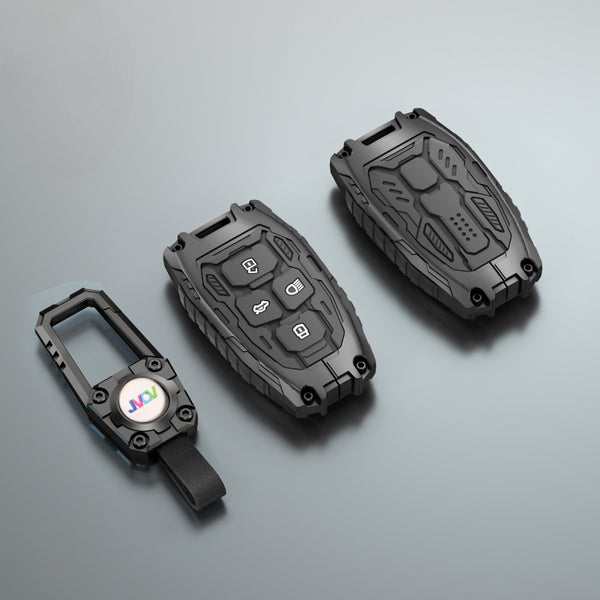 JVCV® Rugged Armor Metal Key Cover Compatible with Tata Smart Key – Shockproof, Durable & Stylish Car Key Protection