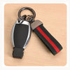 Nylon and Leather Car Keychain, Universal Key Fob Metal Keychain, 360 Degree Rotatable Key Chain Holder for Men and Women