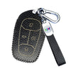 JVCV® Soft Handmade Lychee Pattern Leather Key Cover Compatible with Tata Nexon, Harrier, Altroz, Tigor BS6, Safari 2021 Safari Gold, Punch 4 Button Smart Key