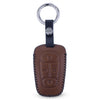 JVCV® Car Styling Soft Handmade Leather Key Cover Compatible with TATA NEXON, Harrier, ALTROZ, TIGOR BS6, Safari 2021 Safari Gold, Punch 4 Button Smart Key