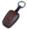 JVCV® Car Styling Soft Handmade Leather Key Cover Compatible with TATA NEXON, Harrier, ALTROZ, TIGOR BS6, Safari 2021 Safari Gold, Punch 4 Button Smart Key