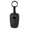 JVCV® Car Styling Soft Handmade Leather Key Cover Compatible with TATA NEXON, Harrier, ALTROZ, TIGOR BS6, Safari 2021 Safari Gold, Punch 4 Button Smart Key