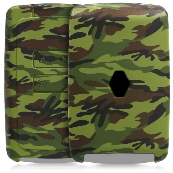 Car Styling Soft Silicone Camouflage Key Cover Compatible with Renault Kiger Triber Smart Keys (Green Camouflage)