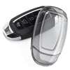JVCV® Soft TPU Transparent Cover Compatible with Hyundai Verna Push Button Start Car Key (Transparent Black)