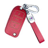 JVCV® Soft Handmade Lychee Pattern Leather Key Cover Compatible with Volkswagen Polo Vento Jetta Ameo Passat and Skoda Rapid Laura Superb Octavia Fabia Yeti Folding Key