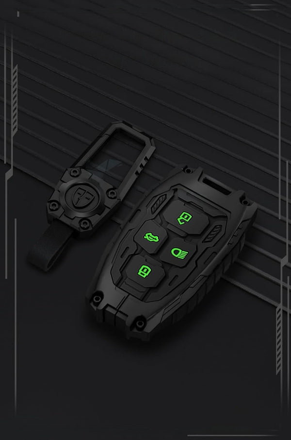 JVCV® Rugged Armor Metal Key Cover Compatible with Tata Smart Key – Shockproof, Durable & Stylish Car Key Protection