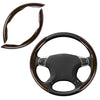 JVCV® 2 Pcs Universal Fit High Gloss Carbon Fiber Texture Segmented Car Steering Wheel Cover Hard Car Wheel Grip Non Slip Cover Protector Interior Accessory